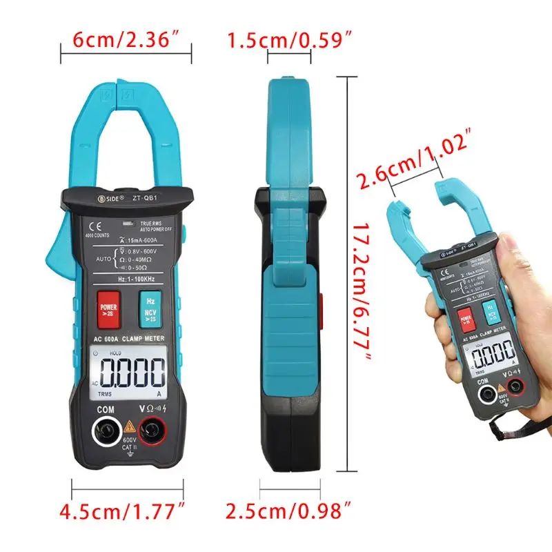 ZT QB1 600A автоматический мультиметр зажим умный тест на сопротивление току