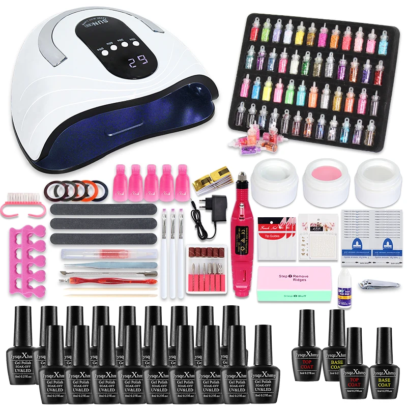 Фрезер для ногтей 120/24 Вт УФ светодиодный ная лампа маникюра набор инструментов с