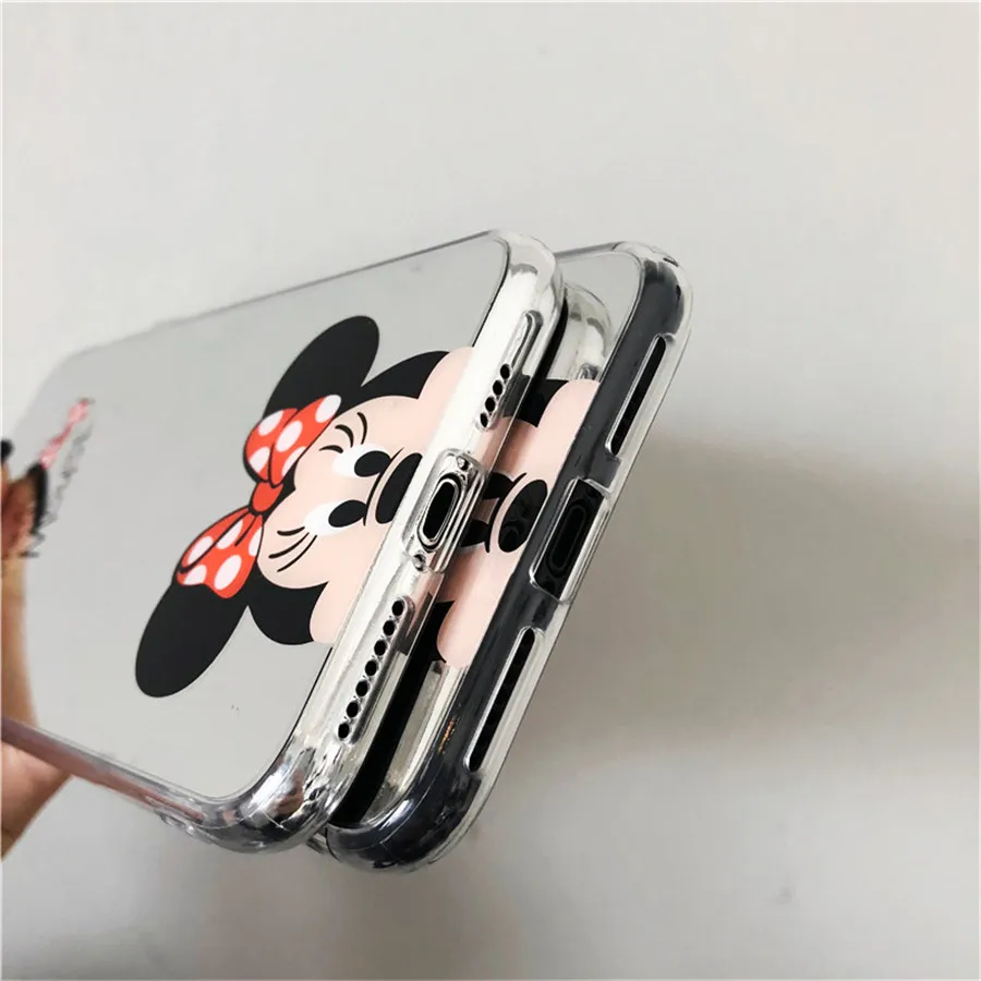 Зеркальный чехол для телефона с изображением Минни Маус для samsung Galaxy S10 S10plus S9 S9plus S8 S8plus, Высококачественная мягкая задняя крышка из ТПУ