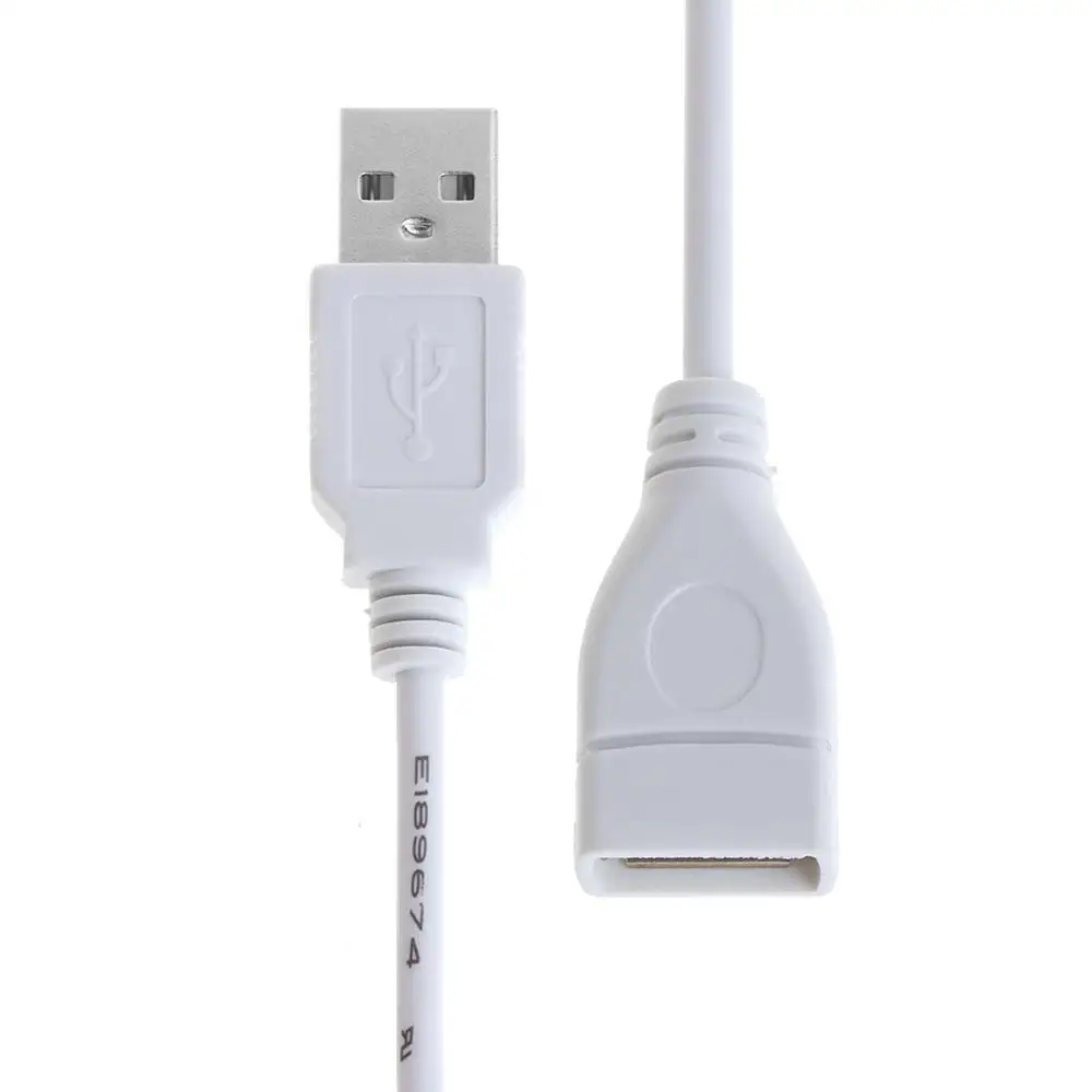 Новый удлинитель USB кабеля 28 см 2 0 A штекер-гнездо белый кабель с кабелем