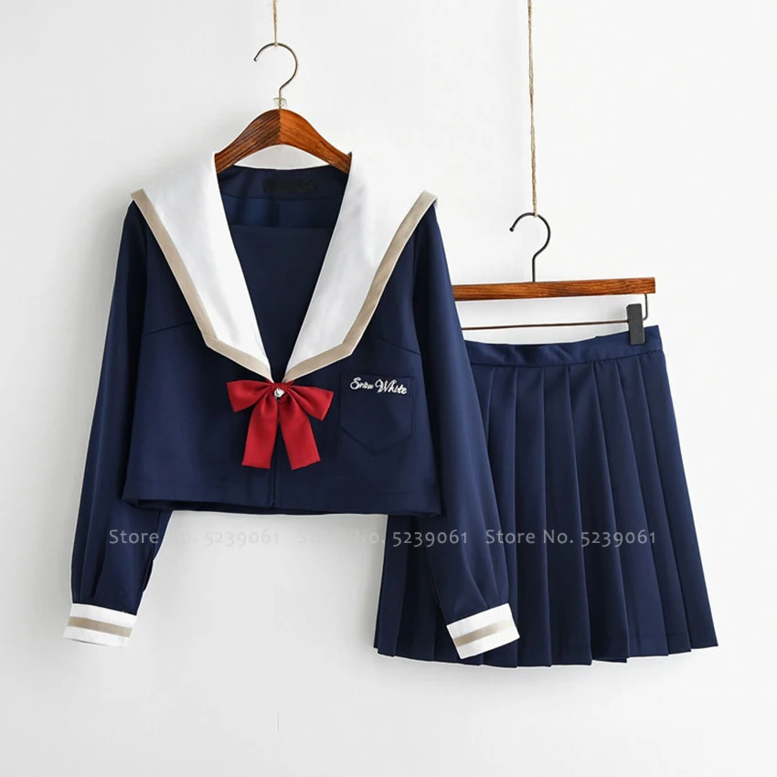 Girls JK Suit High School Uniform Japanese Kawaii Navy Sailor Cosplay Costume Party Korean Academy Pleated Skirts Anime Clothing |