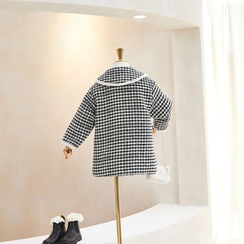 Куртка для девочек 2020 новая осенне-зимняя модная верхняя одежда клетчатая в