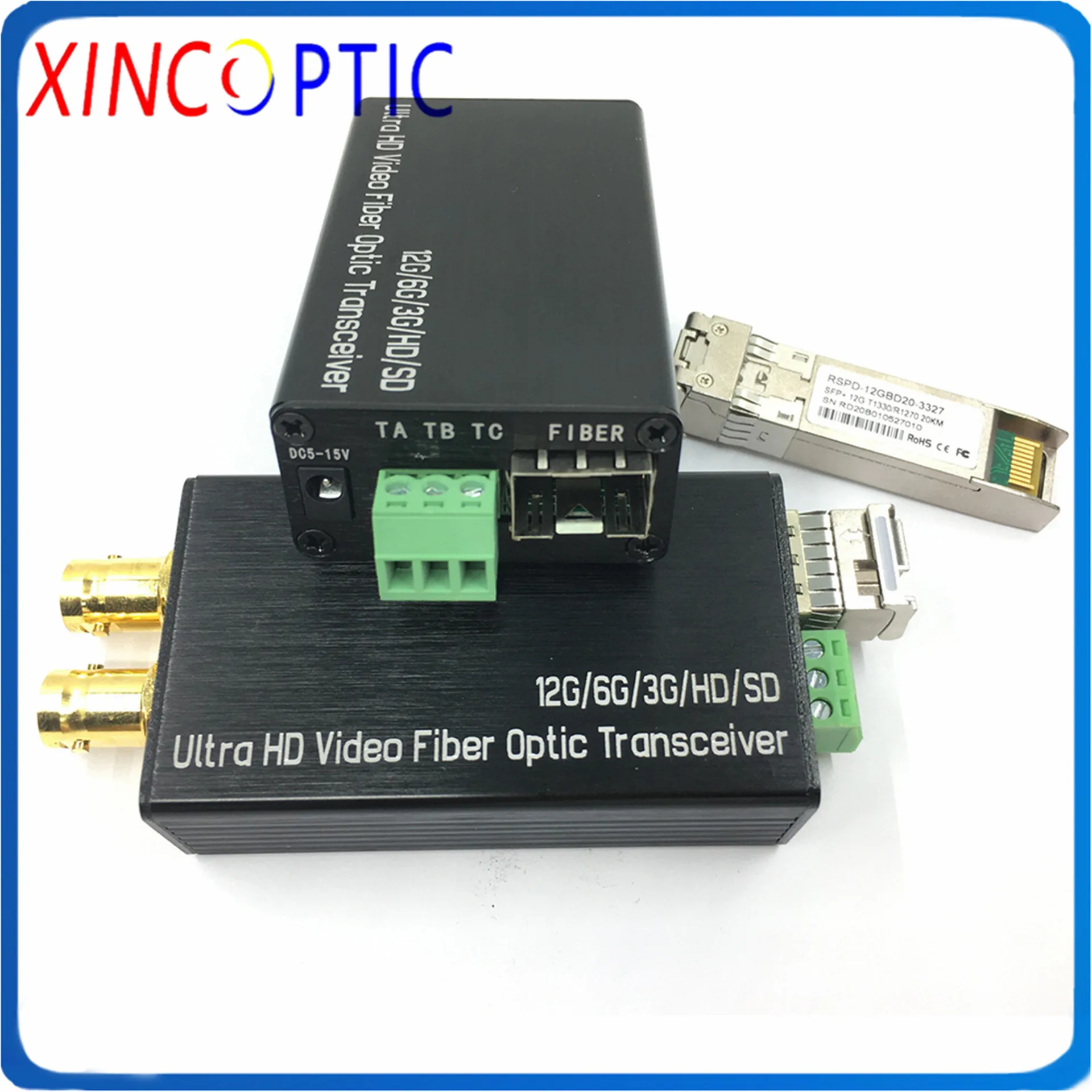 Мини-волоконно-оптический преобразователь 12G-SDI поддержка 4K * 2K @ 60hz Simplex LC 20KM |