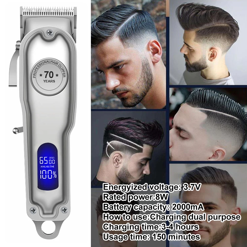 

Hair Clipper Barber Shop Powerful Cut Electric Rechargeable Cutter Hair Cutting Machine Haircut Cordless Trimmer 100-240V