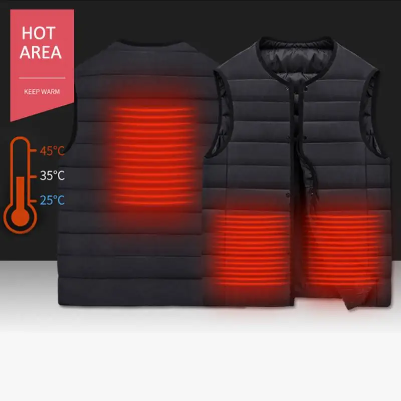 

Intelligent Insulate Waistcoat Heated Jacket graphene carbon fiber Heating vest USB smart dual control men women ski heated vest