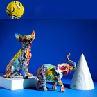 Простой креативный цвет для бульдога Чихуахуа собака статуя гостиная украшения домашний вход винный шкаф офисный Декор изделия из смолы