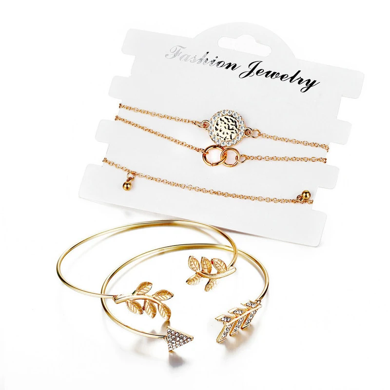4 шт./компл. браслет с подвесками модная Регулируемая манжета разъемные браслеты