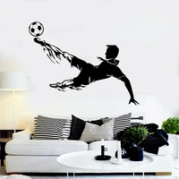 modern home decor soccer player ball team game football sport wall sticker vinyl interior art decoration room decals murals s417
