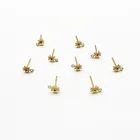 Новое поступление! Серьги-гвоздики медные с фианитом, 7x5 мм, 50 шт.