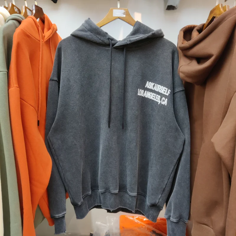 

Толстовка Askyurself для мужчин и женщин, винтажный свитшот из потертого флиса, с пенным принтом, Модный пуловер, 1:1