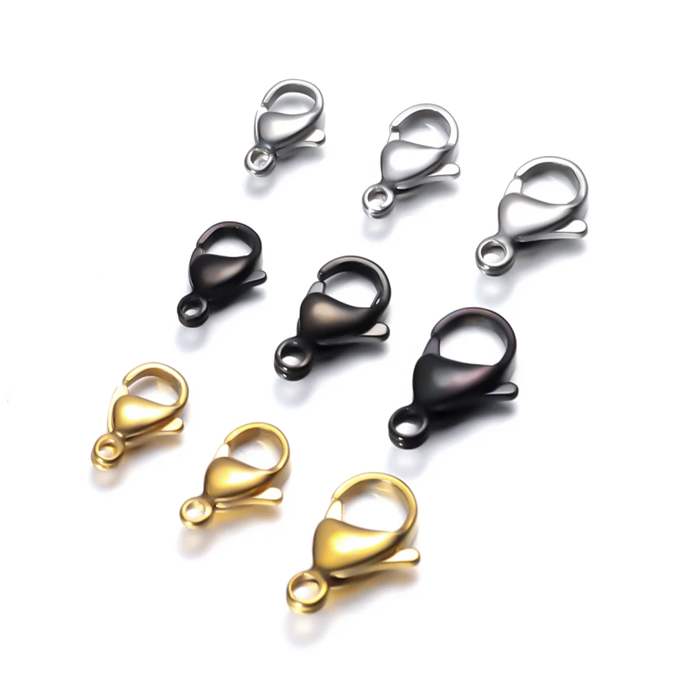 Semitree 25 шт нержавеющая сталь золотистый и черный карабины бижутерии материал для