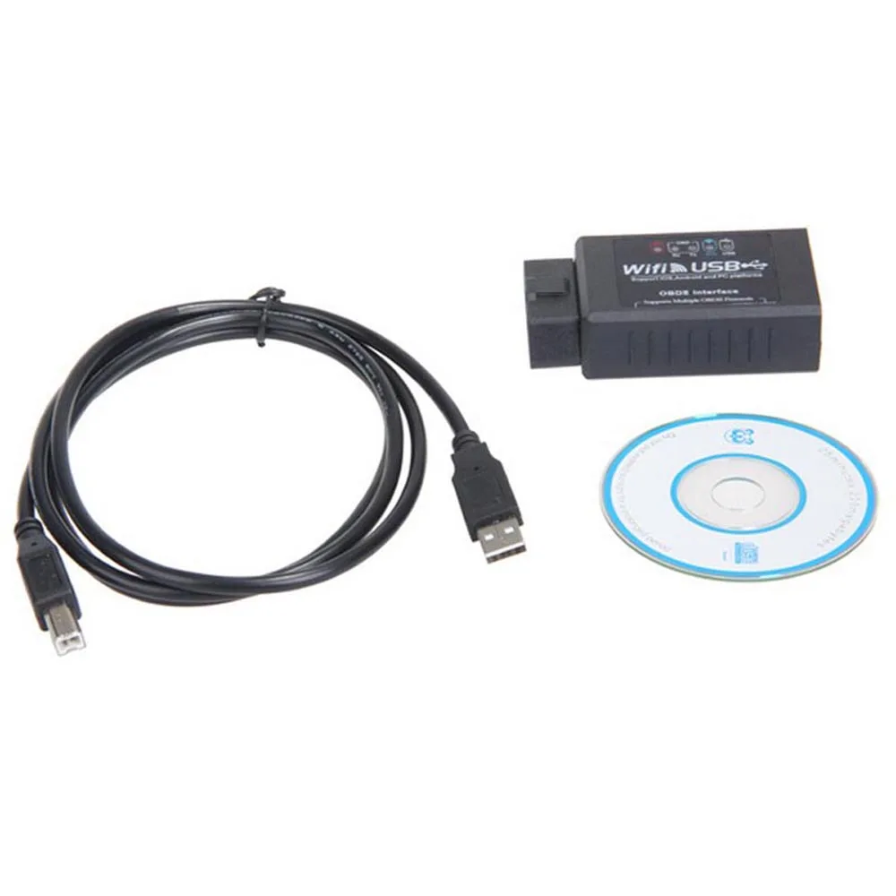 Новое обновление ELM327 WI-FI зарядных порта USB для автомобиля сканер Интерфейс OBD-II