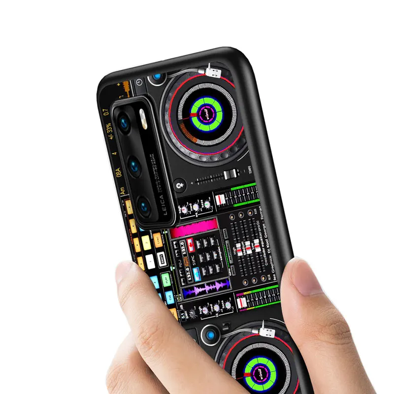 

DJ Music Retro for Huawei P40 P30 P20 P10 Pro Lite E Plus 4G 5G P9 P8 Lite P Smart Z S Plus Soft Black Phone Case