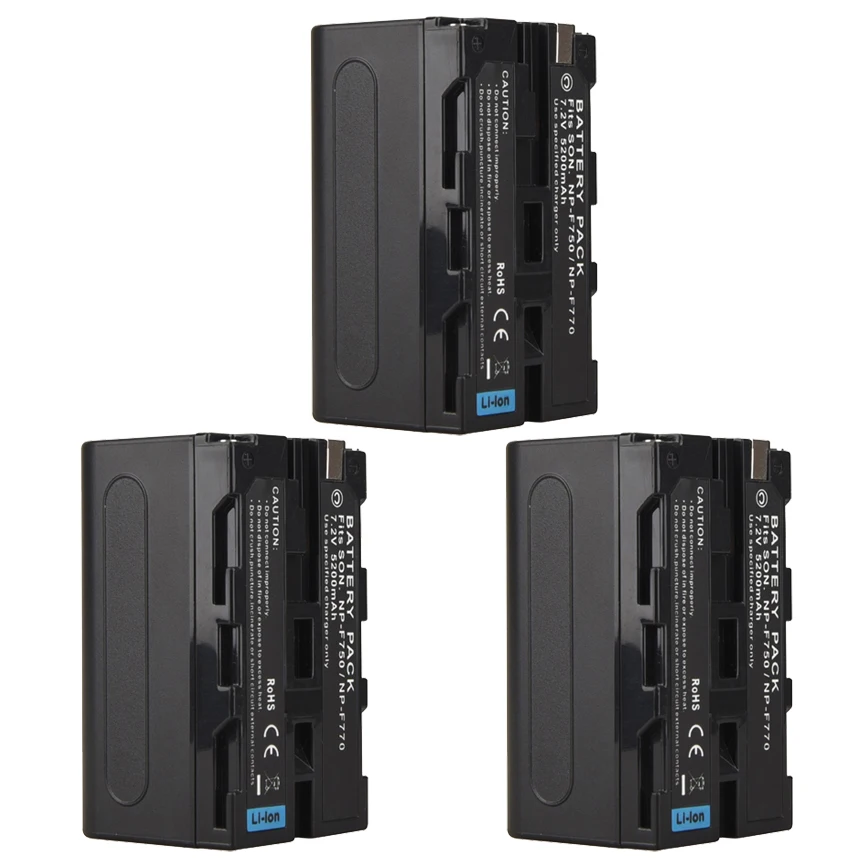 

2Pcs 5200mAH NP-F750 NP-F770 Li-ion Camera Battery + USB Charger for Sony NP F970 F960 F550 F570 QM91D CCD-RV100 TRU47E