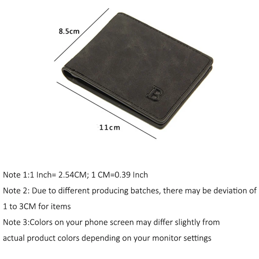 JNKET New Retro Mens PU Leather Short Wallet Money Clip Credit Card Wallet Card Holder Notecase