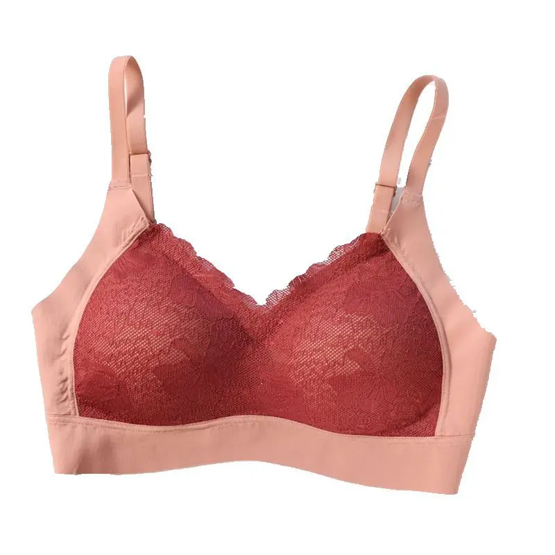 

Top Quality Push Up Bra Plus Size Gathered Backless Nylon Seamless Bras for Women Wire Free 3/4 Cup Lingerie Women's Underwear