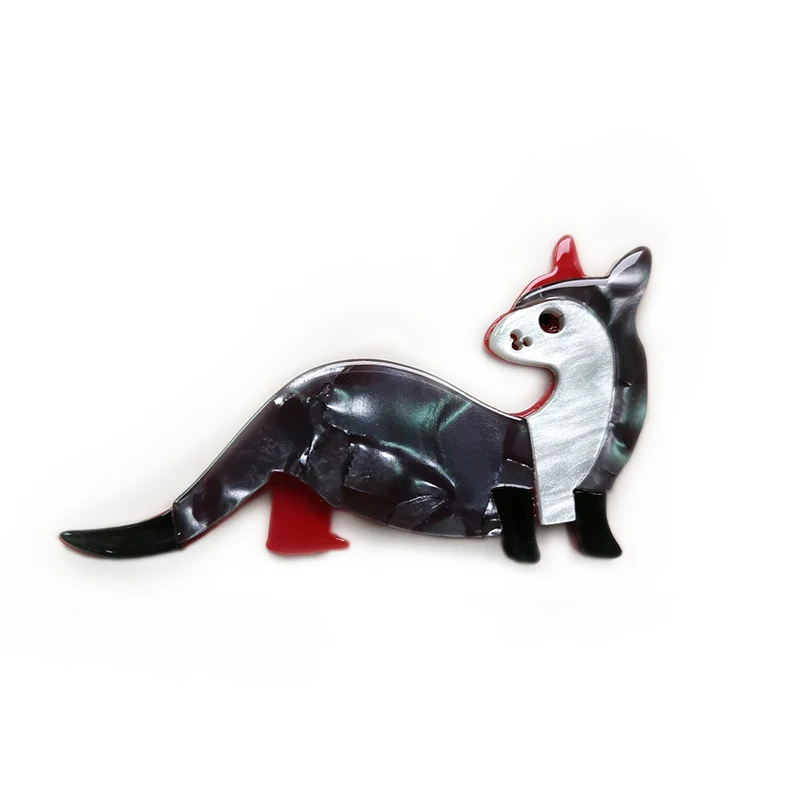 Новая акриловая брошь в виде кенгуру и булавки для женщин Дамская полимерная