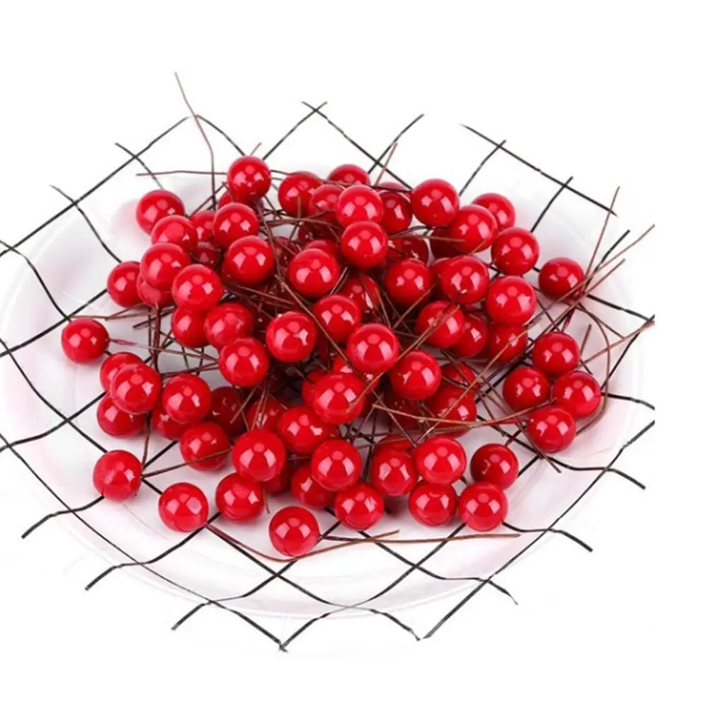 100 шт 10 мм Сделай Сам имитация ягод для рождественской елки гирлянды свадебное