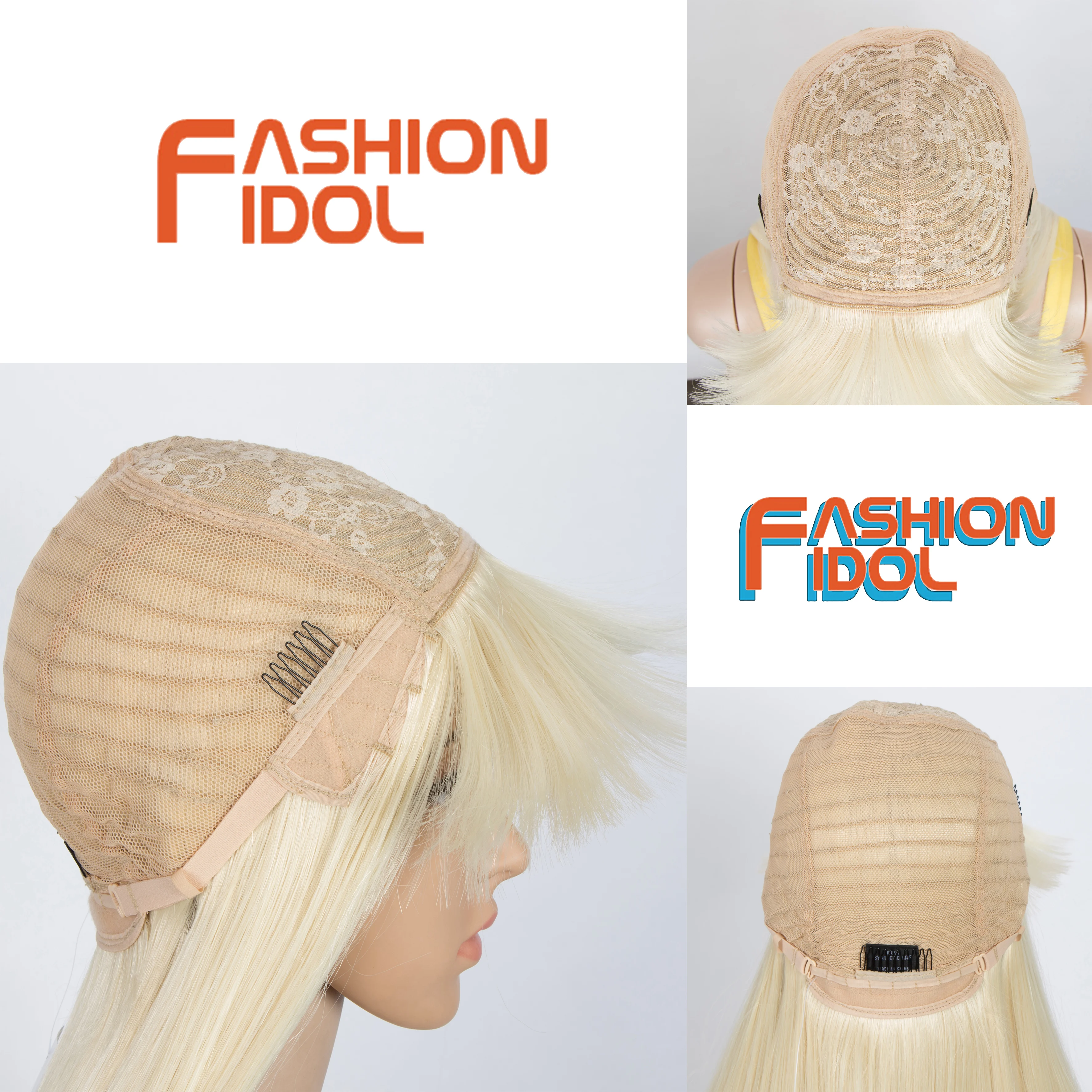 

Blonde Bob Wigs With Bangs 613 Cosplays Long Straight Lolita Hair 36 Inches Synthetic Anime Wig For White Women FASHION IDOL