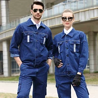 welding clothing wear resistant durable denim worker uniforms welder coveralls reflective safety workwear miner working clothing
