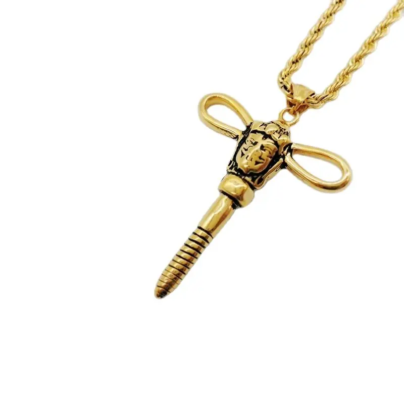 Новый Будда золотого цвета ожерелье из нержавеющей стали специальные Бог Статуя