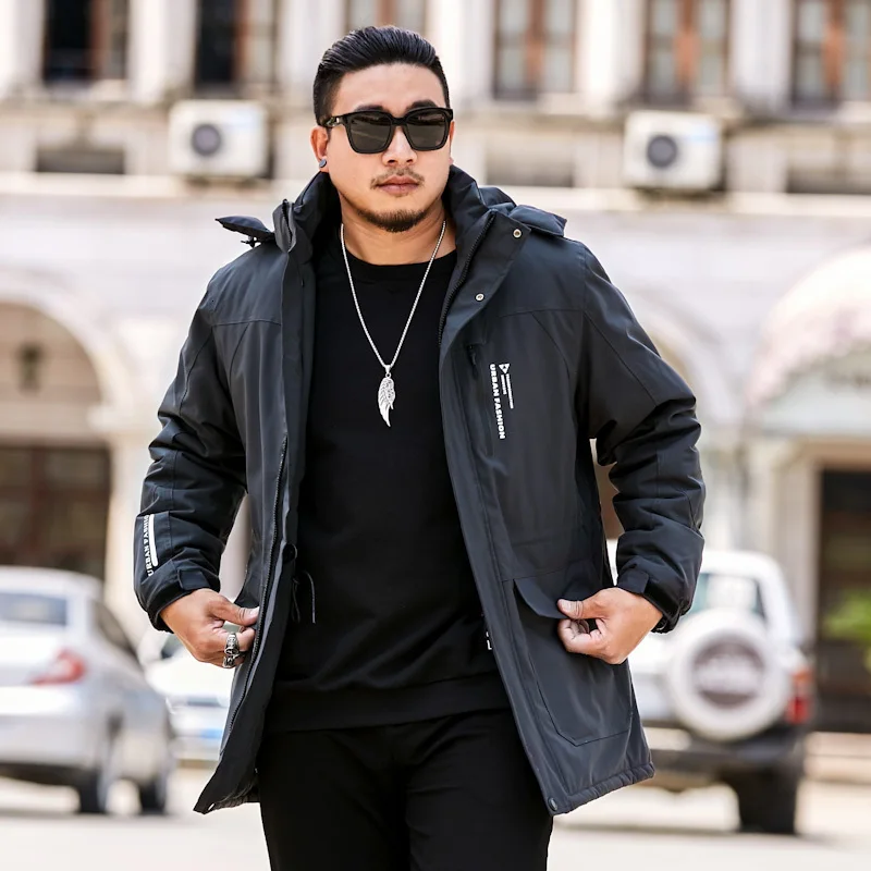 Новый большой Размеры 8xl 7xl 6xl размера плюс зимняя куртка на хлопковом подкладе