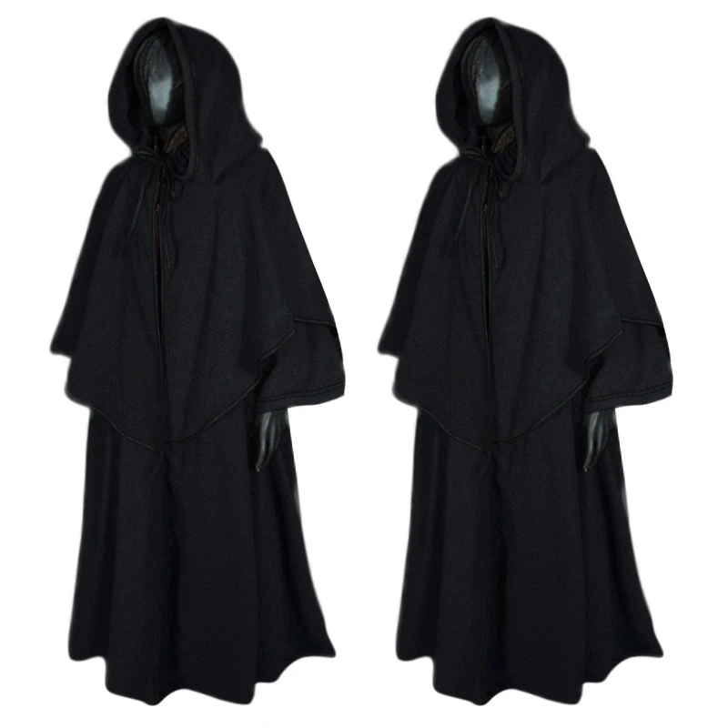 Мужская накидка Осень Зима Косплей сценический средневековый костюм винтажный