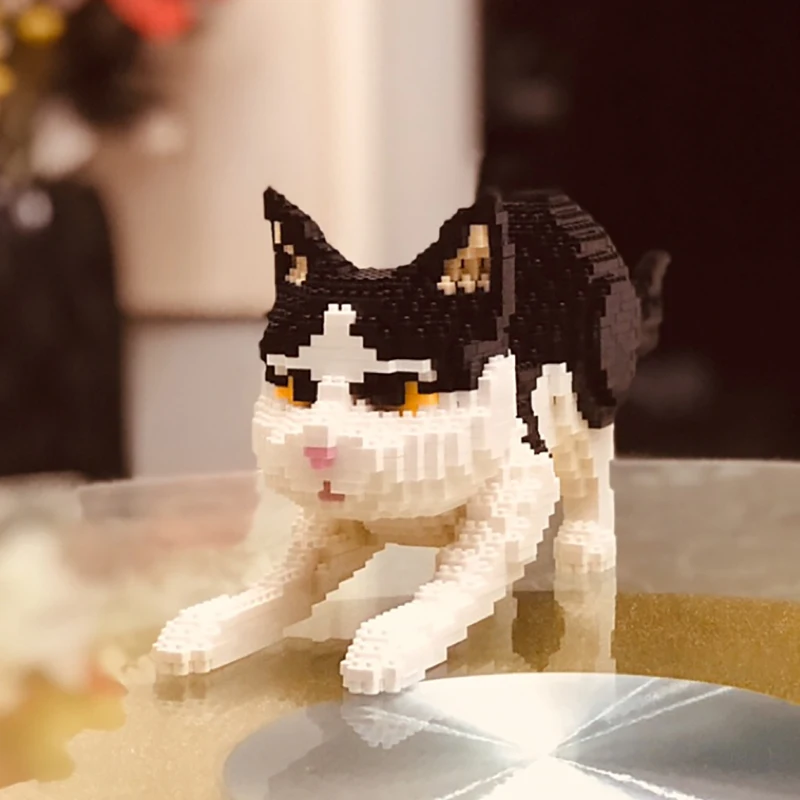 Balody 16039 персидский кот черный котенок животные Домашние 3D модель DIY Мини Алмазные