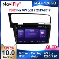 new 6gb128gb octa core qled 1280720 android 10 car radio navigation gps player for volkswagen golf 7 2012 2020 no 2 din dvd