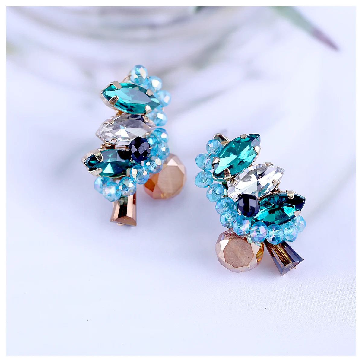 Женские серьги гвоздики в виде рождественской елки|Серьги-гвоздики| |