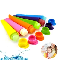 silicone ice cream molds multicolored popsicle molds reusable ice cream sleeves with lids for home diy mold with clean brush