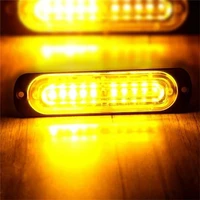 4pcs 4d 12 led strobe lights emergency orange flashing light beacon yellow amber warning light 12v 24v stroboscopes for auto