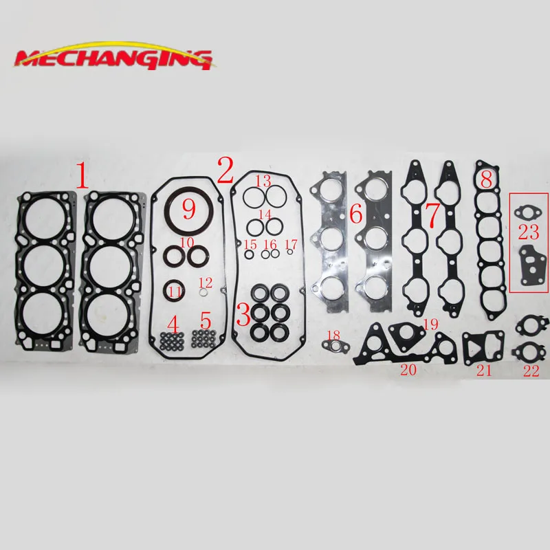 

6G72 K96W V33 For MITSUBISHI PAJERO SPORT V6 OR MONTERO SPORT OR CHALLENGER L 200 Engine Parts Full Gasket Set MD976845 50218600