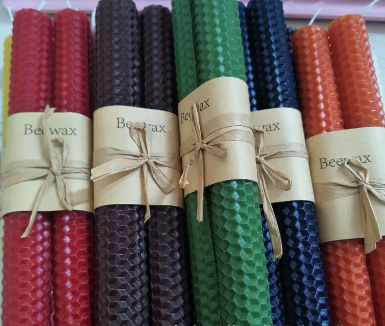 Сотовая свеча с длинным стержнем Цилиндрическая Свеча из пчелиного воска сделай