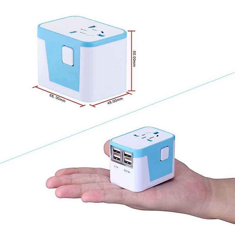 AAAE Top-power Plug Adapter Международный дорожный-с 4 портами usb рабочий-адаптер 100-250 В-Тип C