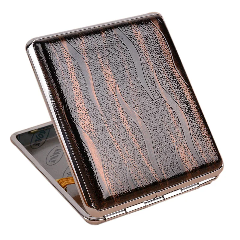 Кожаный и металлический портсигар в стиле ретро чехол держатель контейнер для