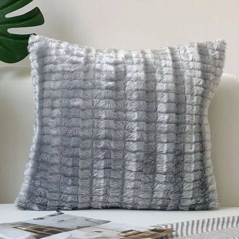 

Velvet Plush Cushion Cover 45X45Cm Soft Warm Pillowcase Purple Gray Blue Green brown for Home Decorative sofa bed living room