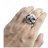 fashion men rings tiger animial pattern alloy rings punk rock rings for men anniversary party gift vintage jewelry accessories