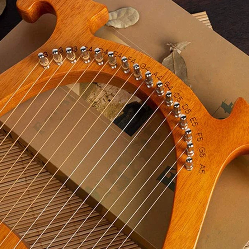 Lyre Harp 16 деревянных струн из массива дерева красное дерево с тюнинговым ключом для
