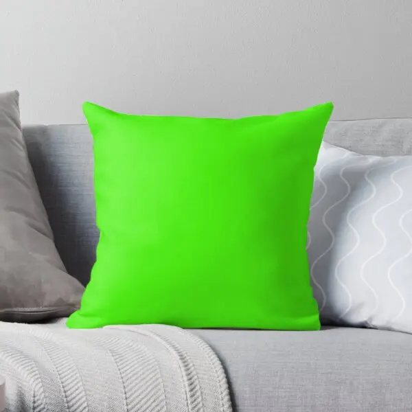 

PLAIN SOLID COLOR NEON FLUROESCENT GREEN Print Pillow Case Car Cover Throw Home Waist Soft Bedroom Decor Pillows not include
