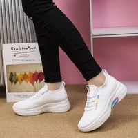 tophqws spring sports shoes women sneakers 2022 casual platform shoes female lace up vulcanized flat shoes retro chunky sneakers