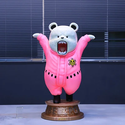 

ONE PIECE Bust Bepo RED Heart Pirates Sailing Polar Bear GK bear Kawaii studio Beibo bear Statue Action Figure Toy BOX 75CM Q222