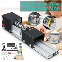 200w cnc mini lathe machine tool torno diy woodworking wood lathe milling machine grinding polishing beads drill rotary tool set