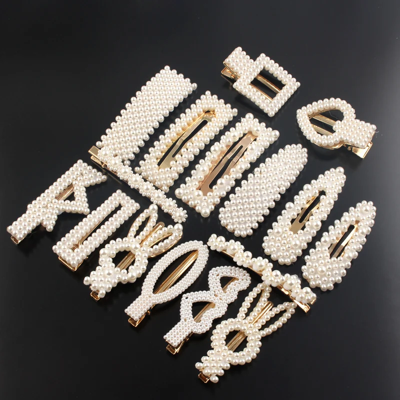 Женская заколка для волос с жемчужинами элегантная Заколка пряжка в Корейском