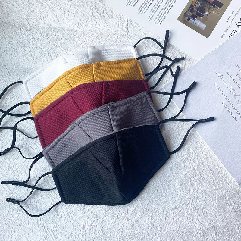 

Unisex Winter Warm Thickening Mouth Mask with Filters Pocket Solid Color Cotton Anti-Dust Anti-Wind Face Mask Hallowen Cosplay