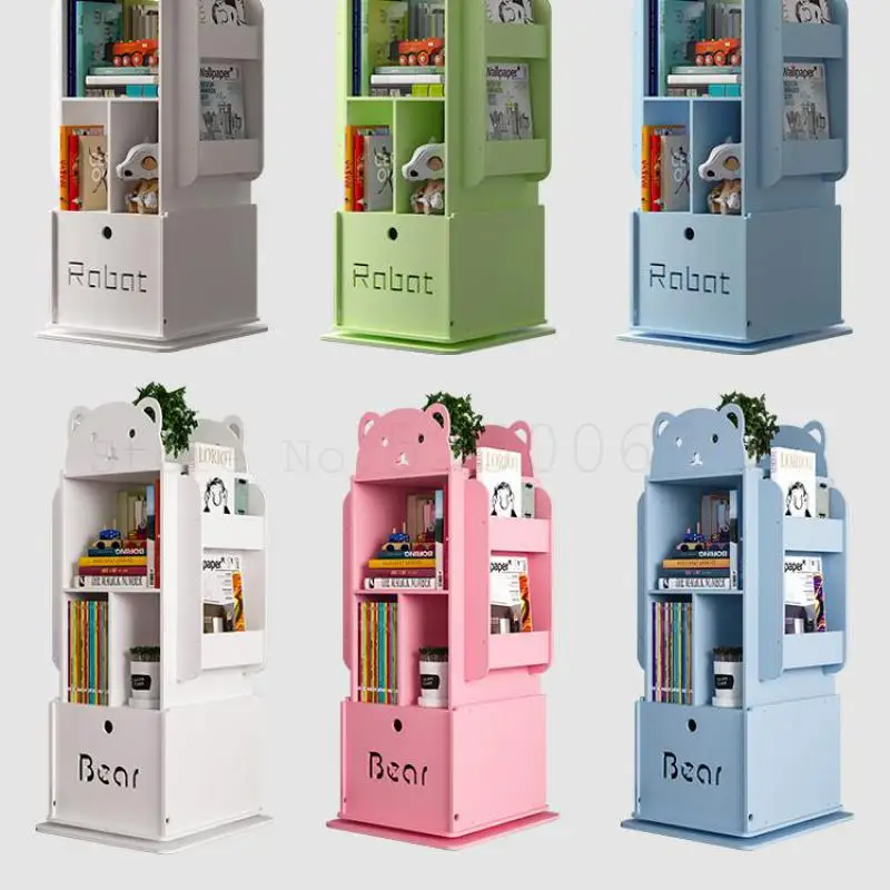 Простой детский вращающийся книжный шкаф книжная полка с контрастной посадкой