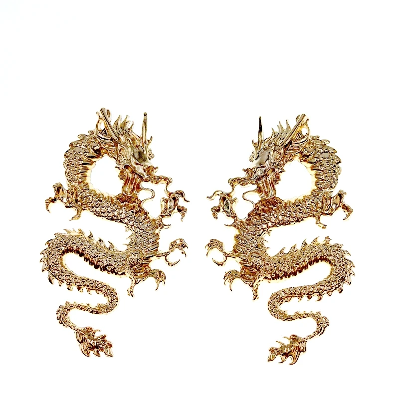 Женские винтажные серьги-гвоздики в виде дракона | Украшения и аксессуары