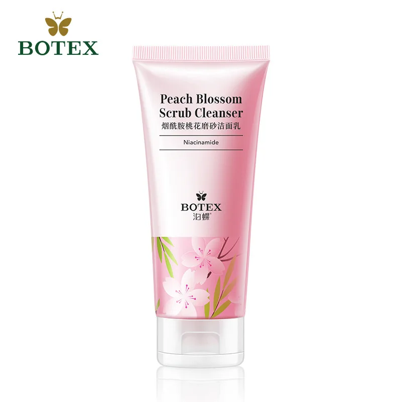 

Peach Blossom Scrub Cleanser Niacinamide Moisturizing Oil Control Brighten Deep Cleansing Anti-Aging Facial Cleanser 120g