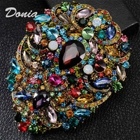 donia jewelry large flower brooch europe and america exaggerated retro pop brooch coat color brooch scarf pin