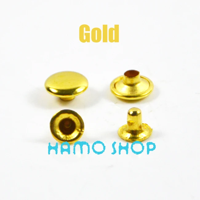 Flat Gold 100 шт, все размеры, Стильные Заклепки с шипами, пятна, голова гвоздика, панк-рок, сделай сам, кожа, ремесло, для одежды, сумки, обуви, части, украшения - Цвет: Flat Gold